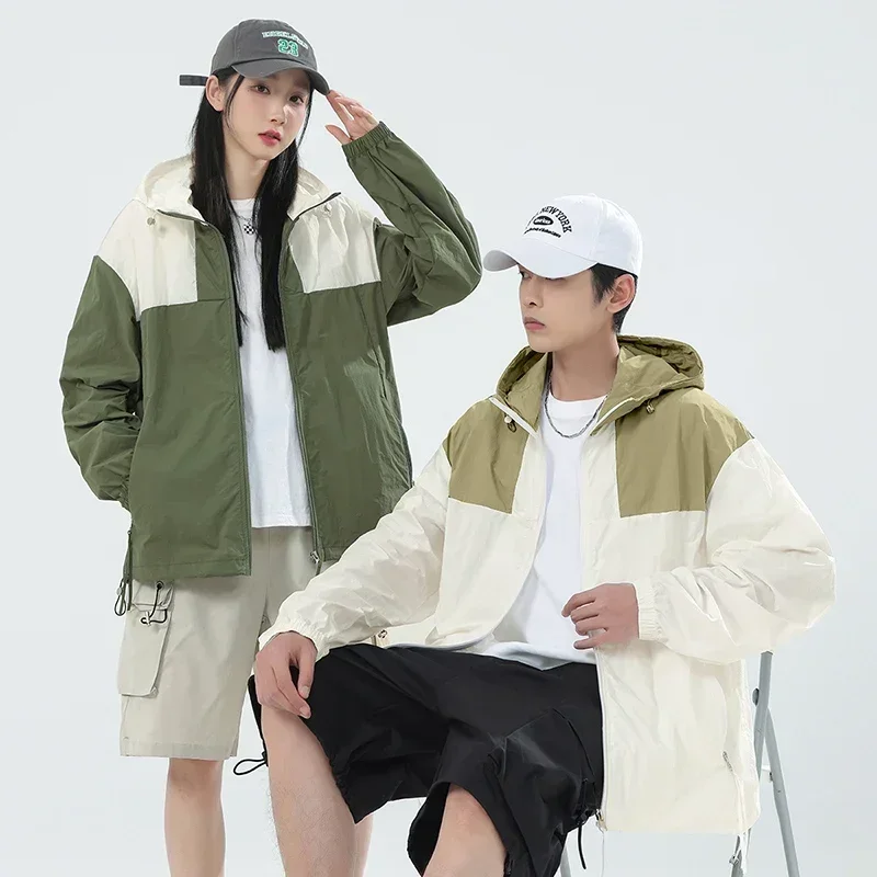 سترة خفيفة الوزن للحماية من الشمس في الهواء الطلق والمشي لمسافات طويلة ملابس الصيف الرجال التبريد الأشعة فوق البنفسجية طويلة الأكمام هوديي قميص المرأة معطف الصيد زوجين #1