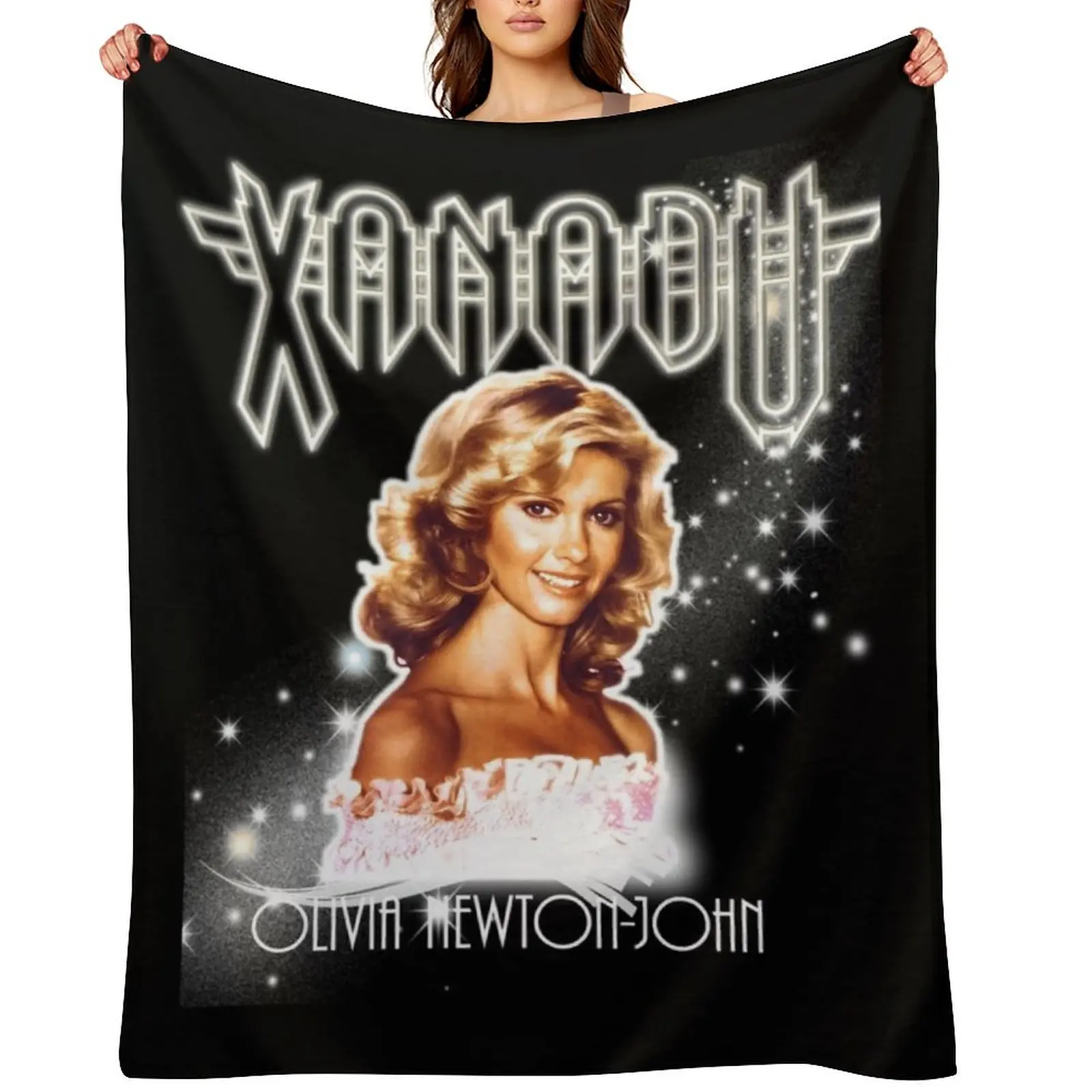 

Olivia Newton-John - Xanadu - Million Lights Dancing Classic Throw Blanket Beach Travel Retros Warm Blankets