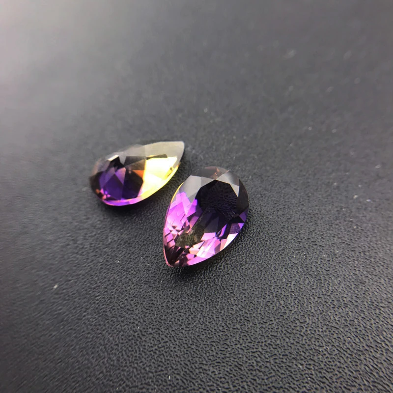 VANTJ Natural Ametrine Loose Gemstone 10*15mm Pear Cut 5.3ct for Silver Gold Mounting DIY Decoration Handmade Jewelry