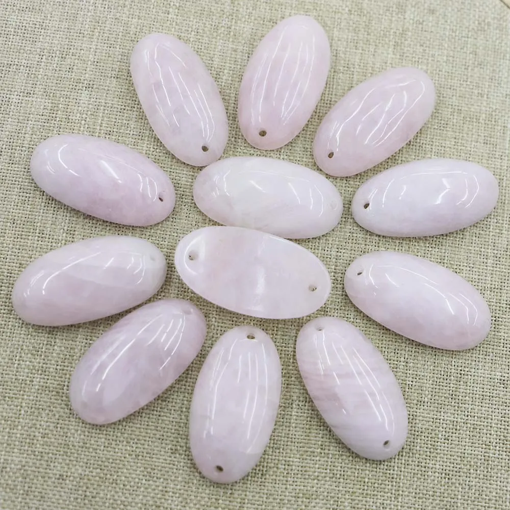 Natural Stone Rose Quartz Hand Bracelet Powder Crystal Necklace Pendant Charms Fashion Making Jewelry Accessories Wholesale 6Pcs