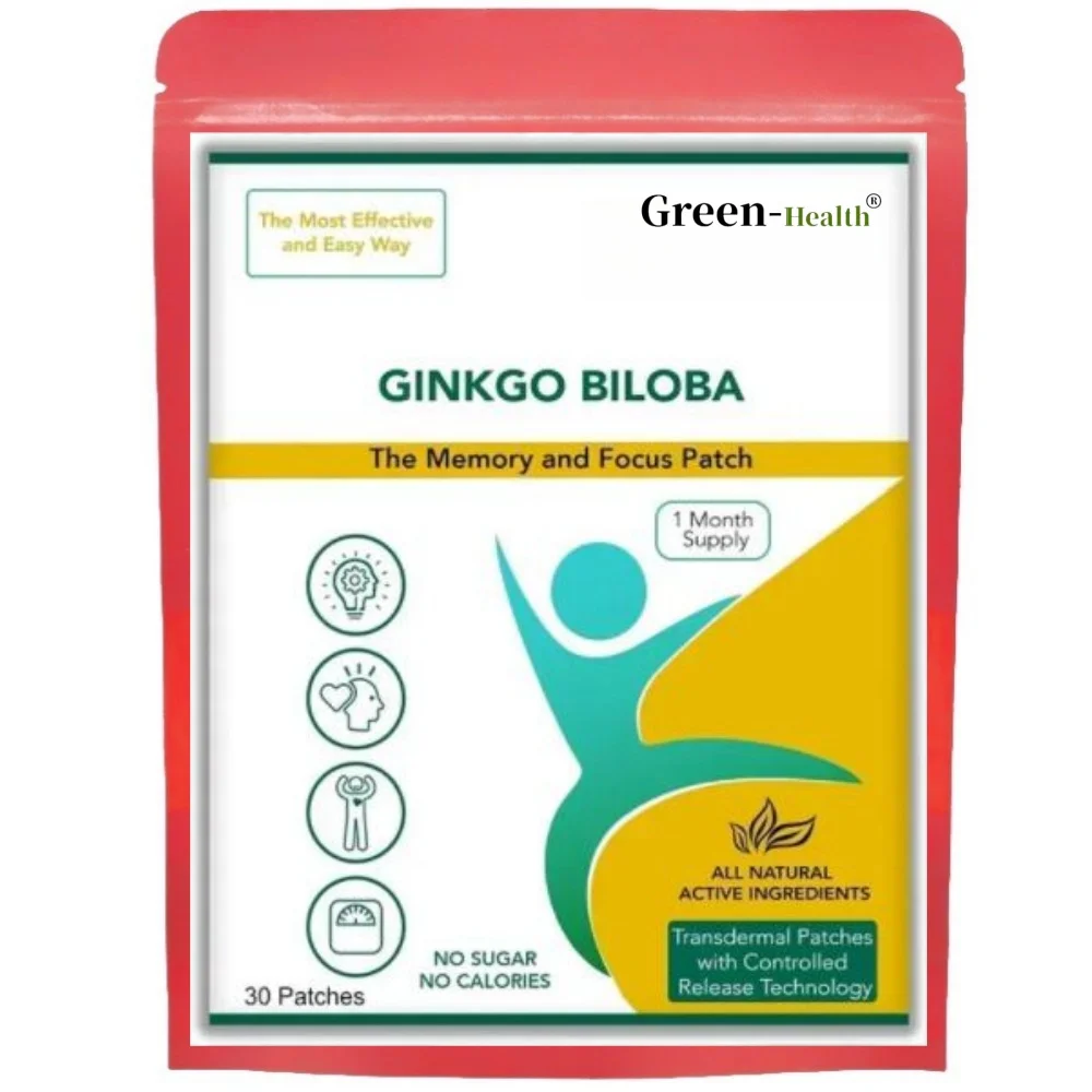 Ginkgo Biloba Patch Gingko Transdermal Patches - 30 Patches One Month Supply