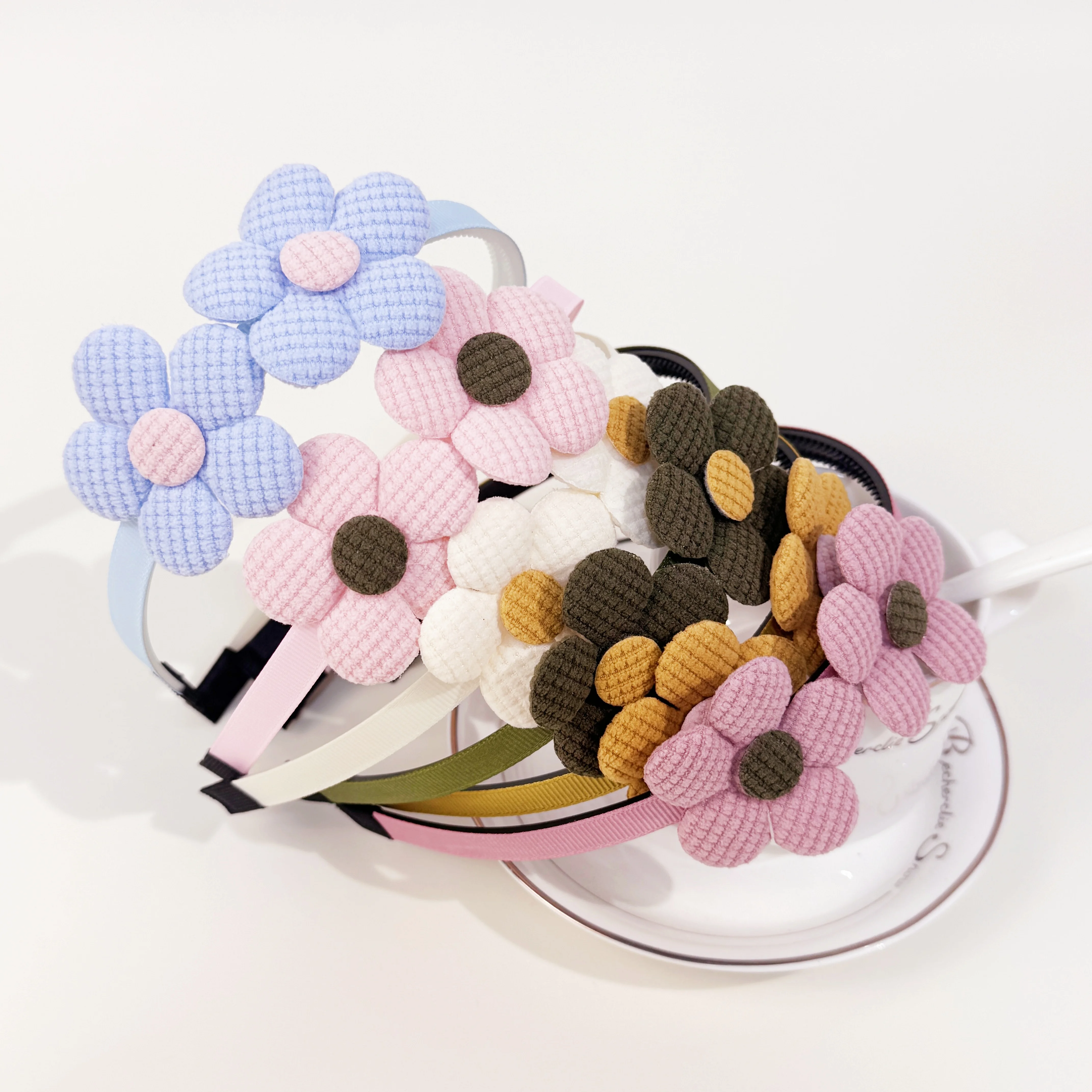 3/6 قطعة لطيف الفتيات عقال النسيج زهرة العصابات الشعر الاطفال الأطفال فيونكات شعر العصابات الشعر الأسرة الديكور حفلة إكسسوارات الشعر #4