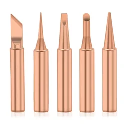 5pcs/set Soldering Iron Tips Pure Copper 900M-T Soldering Iron Tip Lead-free Solder Tips Welding Head Soldering Tools
