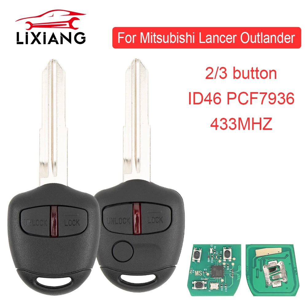 

LIXIANG Car Remote Control Key For Mitsubishi Outlander ASX Lancer Triton Lama Pajero MIT8/MIT11 ID46 433MHz Replace Smart Key