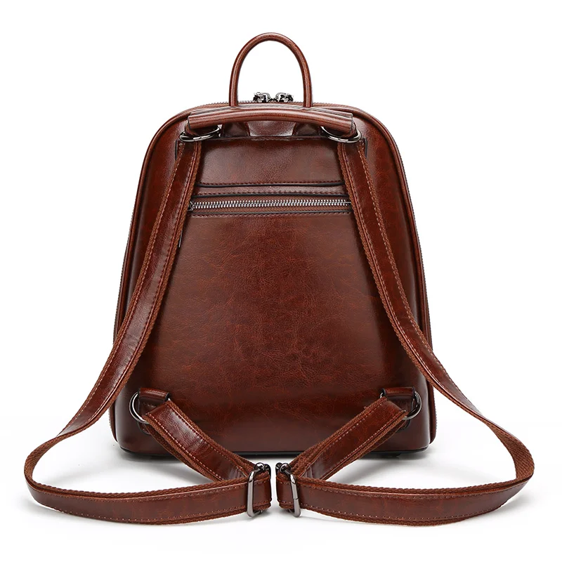 Backpack For Women With Shoulder Strap Waterproof Work Business Leather Vintage Shopping Female Casual High Quality Preppy Bag