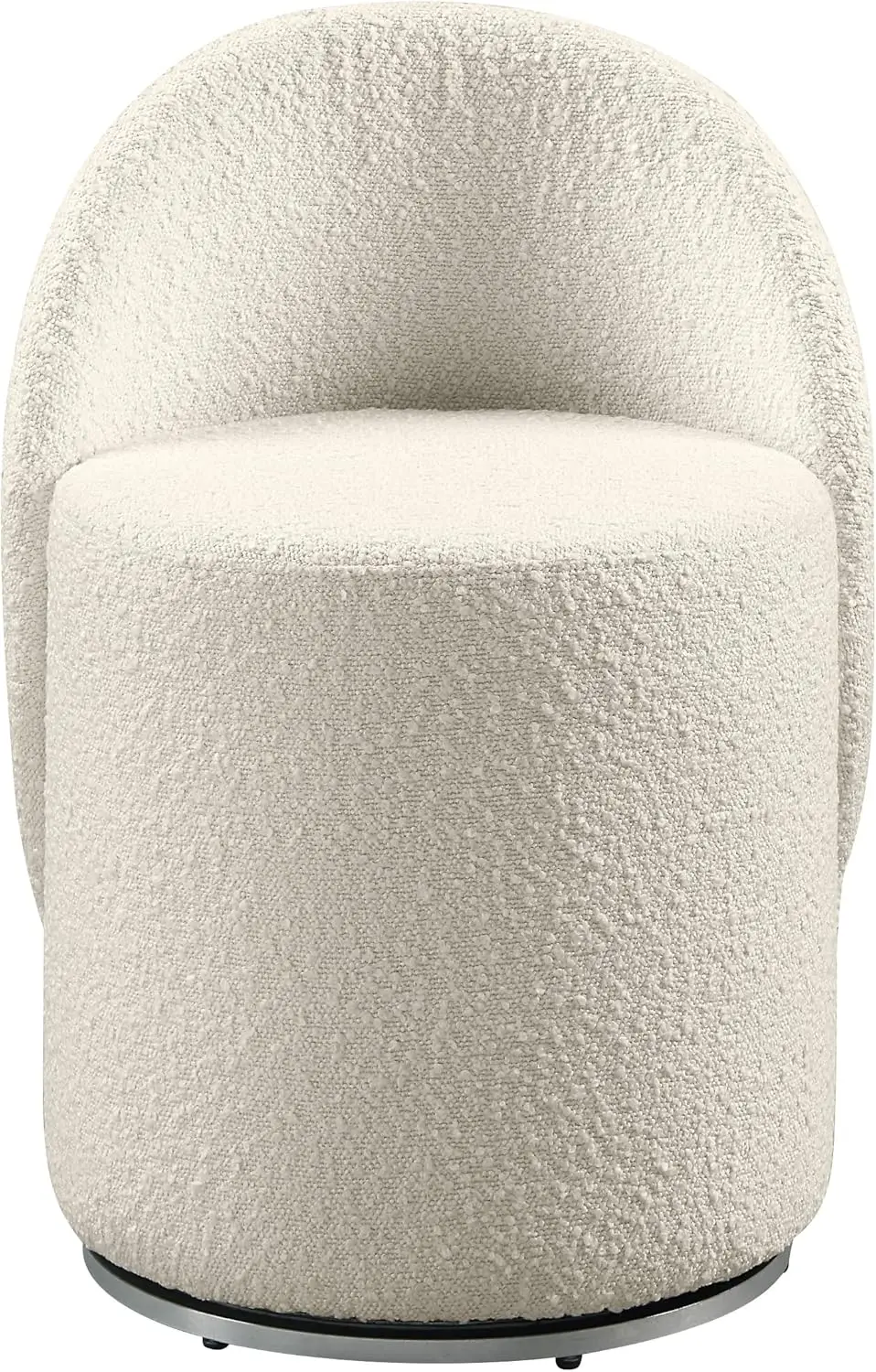 Furnishings Lystra Drehbarer Barrel-Schminkstuhl mit strukturiertem Bouclé-Stoff, Creme