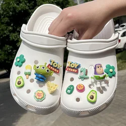 Miniso Disney TOY Story Bath Lightyear Shoe Charms for Clogs Sandals Cute Three Eyes Monster Decoration Shoe Accessories Charms