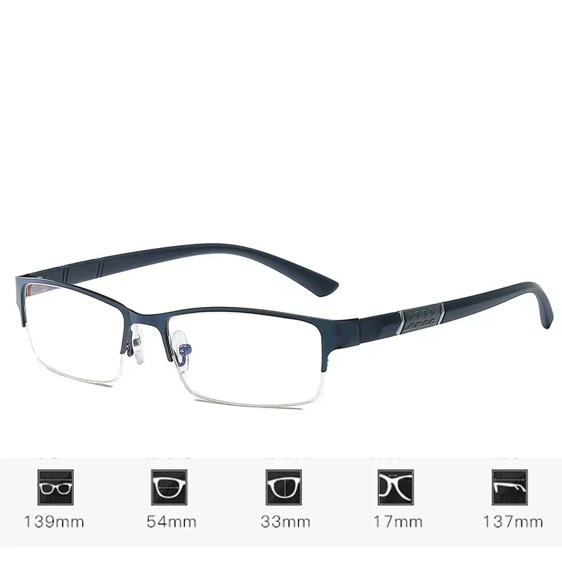 Men Business Presbyopia Photochromic Multifocal Eyewear Metal Frame Far Sighted Eyeglasses with Sunshades Smart Reading Glasses