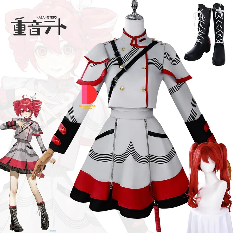 

Виртуальный Идол Кане Тето Косплей Костюм Аниме Сценическая Униформа Платье Парик Обувь для Женщин Хэллоуин Вечеринка Comic Con Костюм Для Ролевых Игр