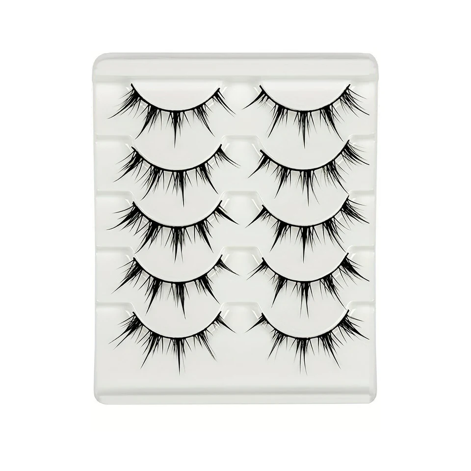 Pestañas Postizas Inspiradas en Anime 5 Pares Pestañas Falsas de Ojo de Dibujos Animados Look Dramático Estilo Demonio Voluminizadoras y Alargadoras 6