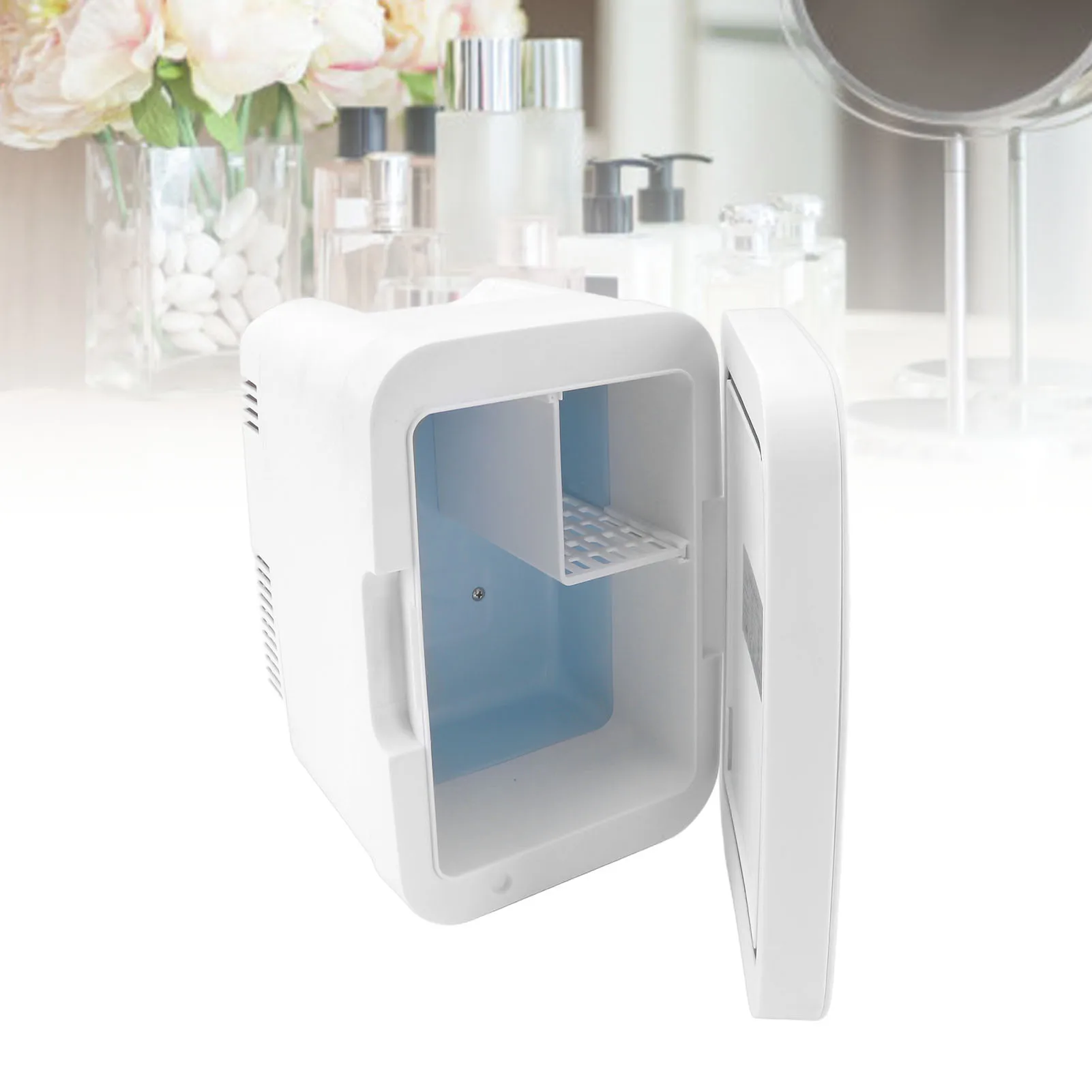 車用冷蔵庫 4L 半導体クールホット両用静かなポータブルミニ車用冷蔵庫メイクアップスキンケアと食品用