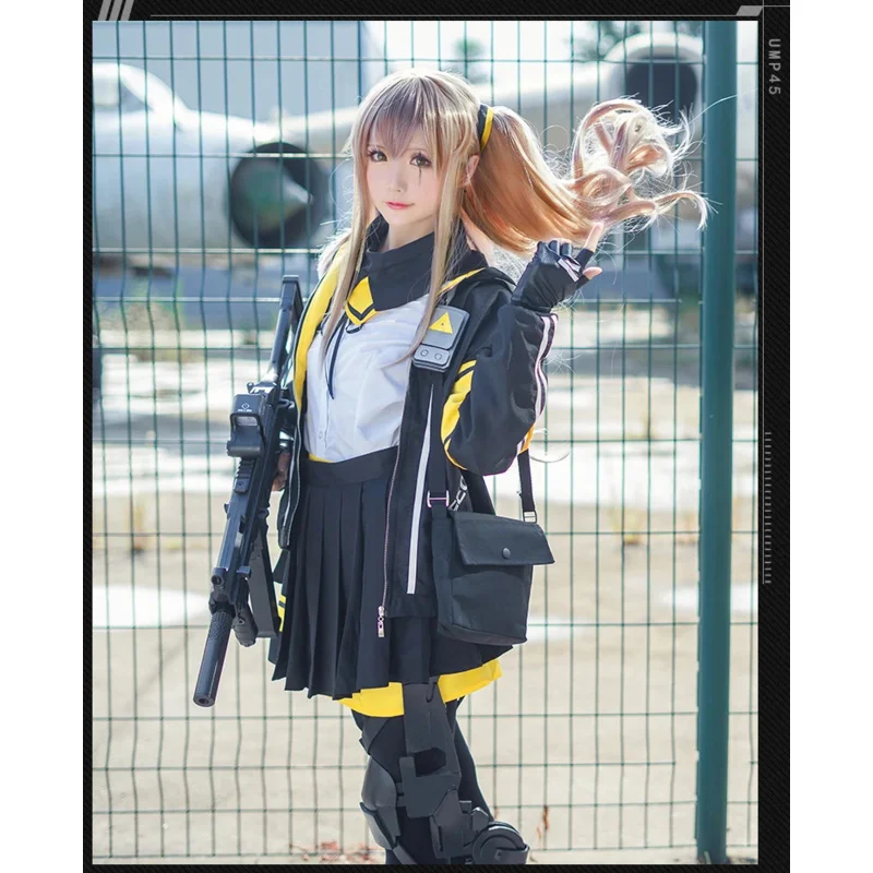 Girls frontline UMP45 tactical cosplay costume Lolita women girls battle uniform Carnival UMP 45 fighting clothes dress full set