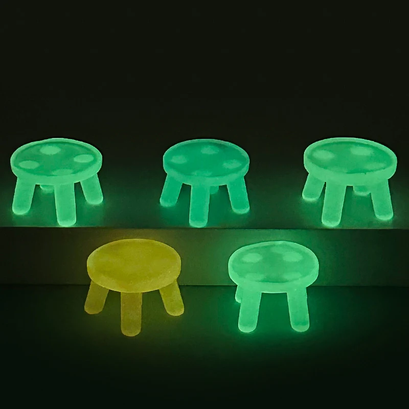 5pcs Luminous Macaron Stool DIY Jewelry Accessories Desktop Car Play House Toy Resin Ornaments