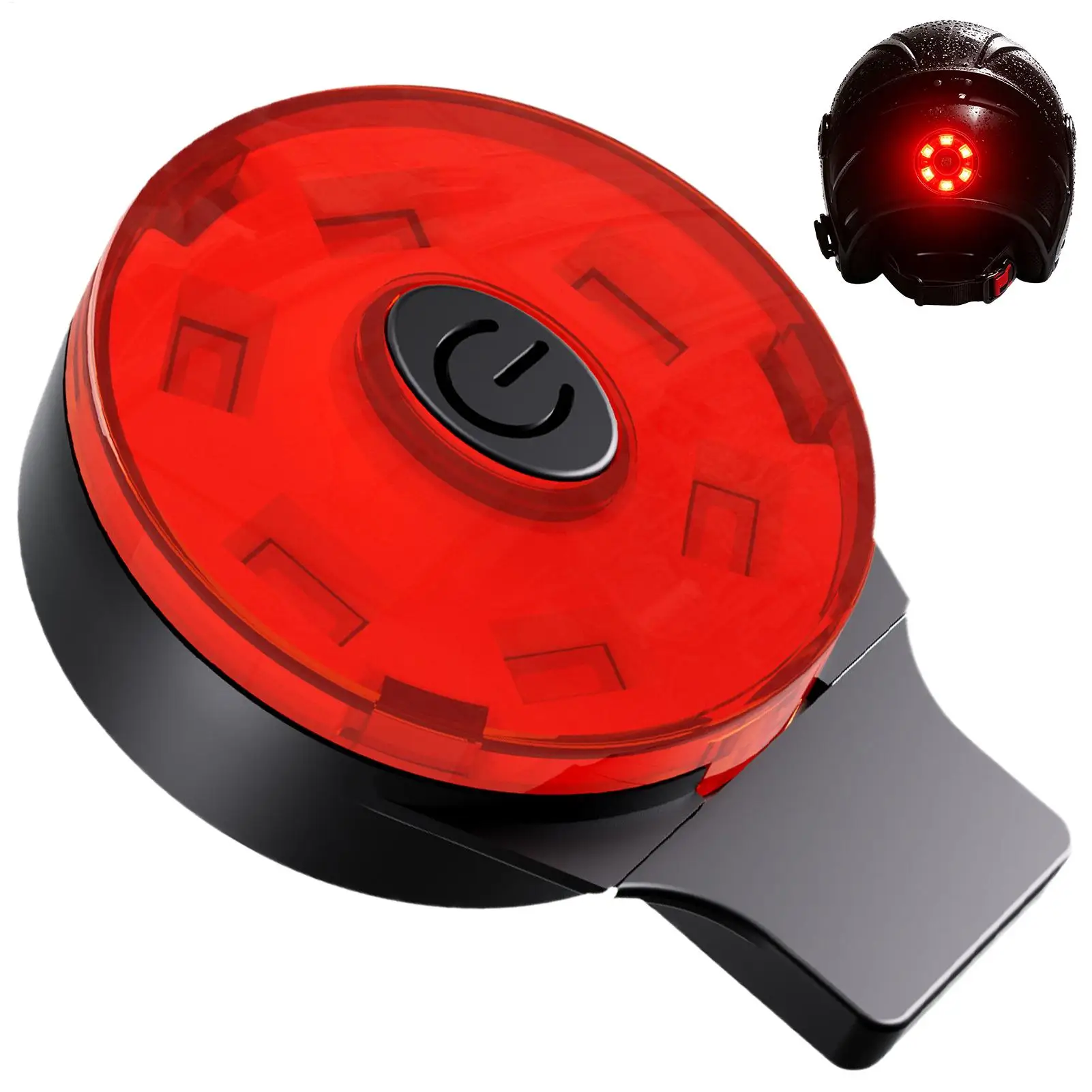 Night Riding Helmet Tail Light USB Rechargeable High-Brightness Safety Light VelcrosMounting LED Warning Waterproof Light