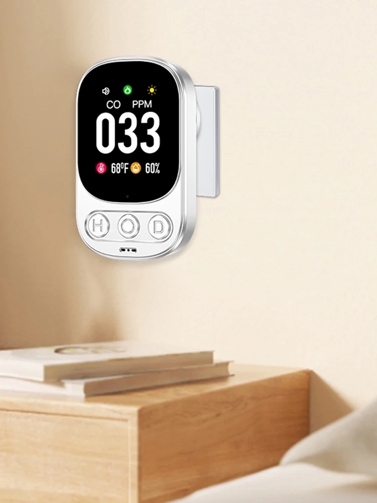 

Детектор угарного газа 3 в 1 Plug&Play Детектор сигнализации CO с HD-экраном и сигнализацией 85 дБ для дома, путешествий, отеля, помещения