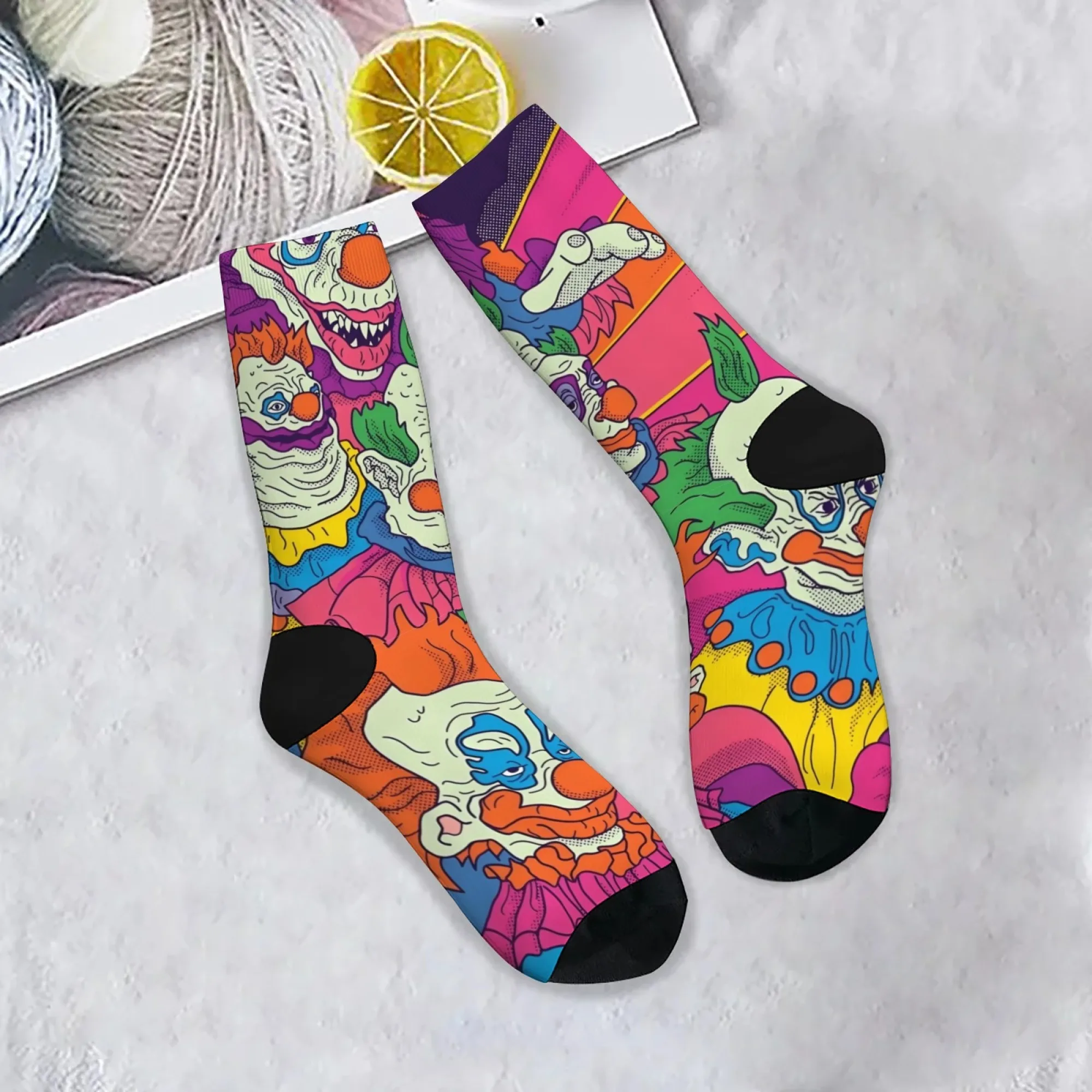 Pop Art Comic Weird Clown Men's Socks Harajuku Retro Style Crazy Street Hip-Hop Fashion Socks Novelty Funny Happy Socks Gift