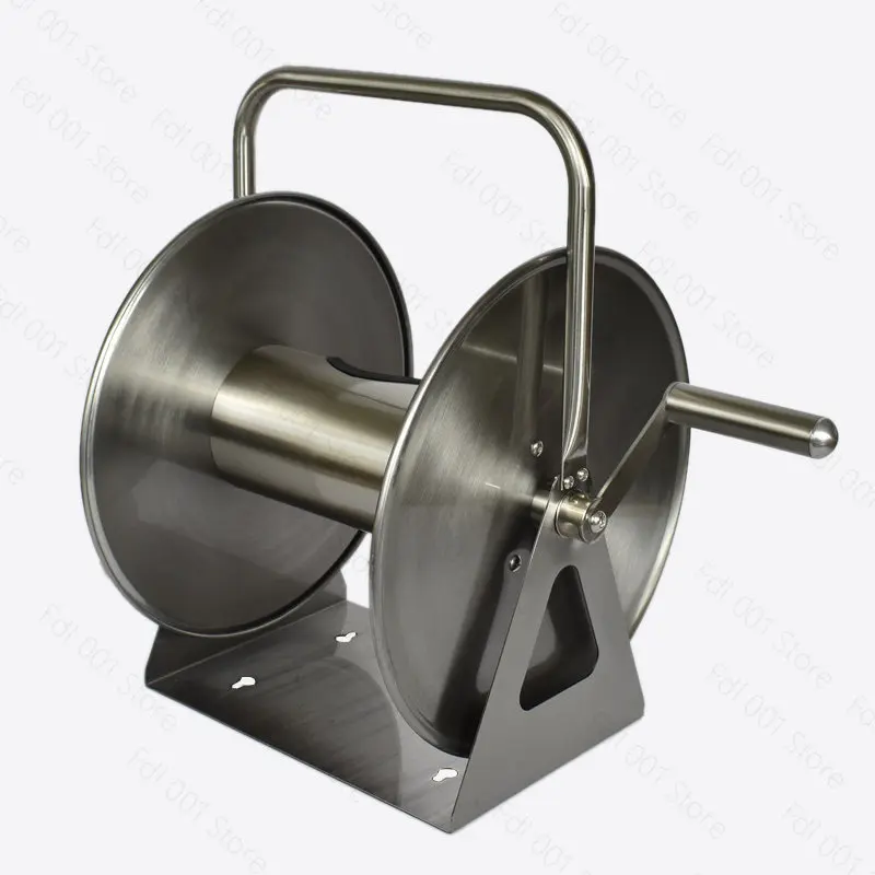 Hose Trolleys Wash Pipe Rack Wall Mount Portable Water Hose Reel Heavy-Duty Stainless Steel Garden Irrigation Systems Holder