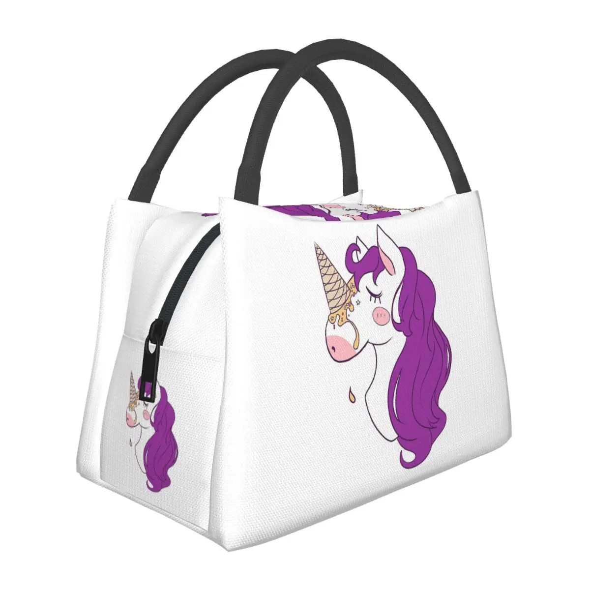 Ice Cream Unicorn Lunch Bags Insulated Bento Box Portable Lunch Tote Picnic Bags Cooler Thermal Bag for Woman Children School