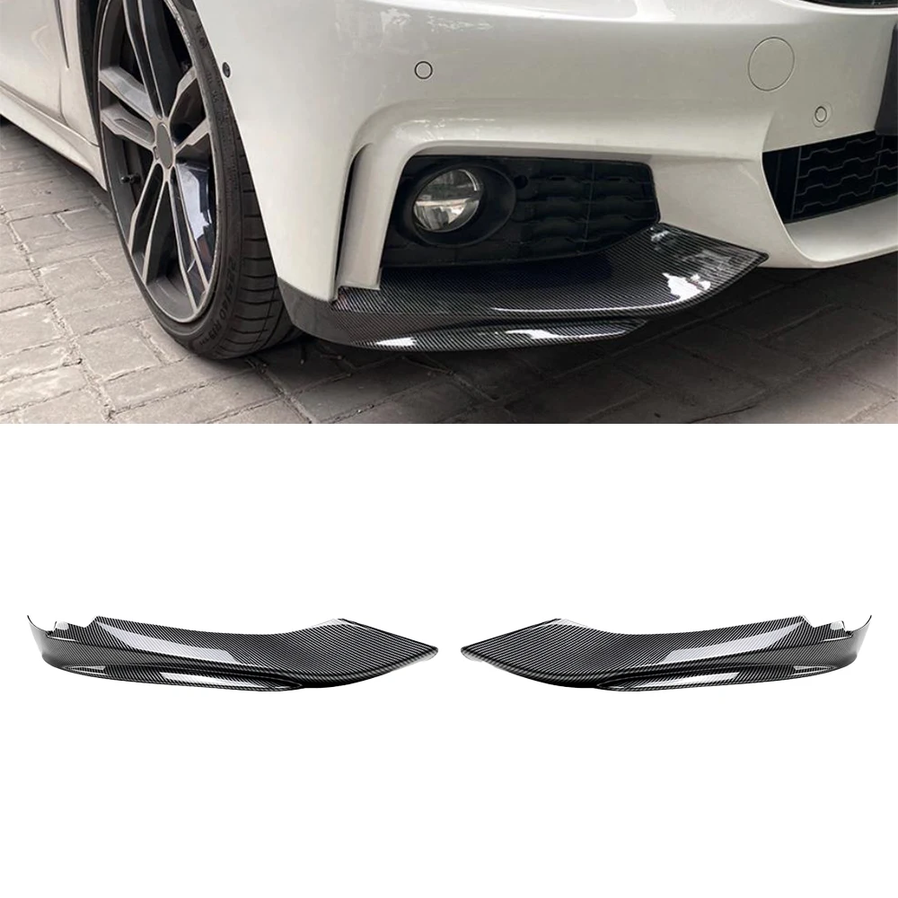 For BMW4 Series F32 F33 F36 M-Tech 2014-2020 Bumper Lip Splitter Flap Body Kit Front Corner Exterior Car Accessories ABS Black