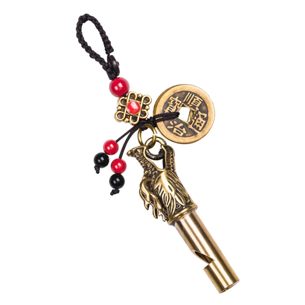 

1Pcs Brass Outdoor Survival Whistle Dragon Head Vintage Pendant Keychain Emergency Asking Help Retro Delicate Whistle
