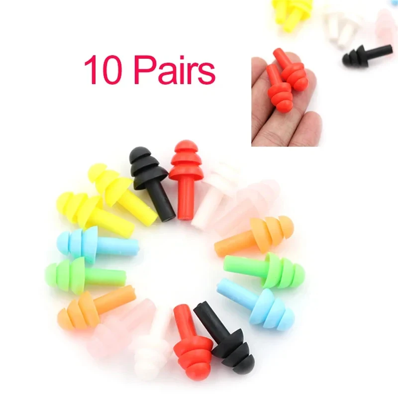 10/20pairs Ear Plugs Sound Insulation Waterproof Silicone Ear Protection Earplugs Anti-Noise Sleeping Plug For Travel Noise