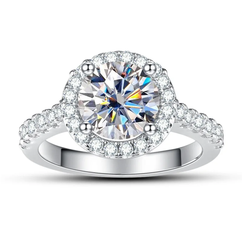 

BR 6.5mm Shining Fashion Light Luxury Design Ring with Moissanite, D VVS1 Moissanite Jewelry