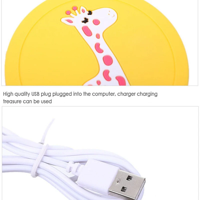 USB 만화 컵 워머 열 음료 머그잔 매트, 따뜻한 음료 히터 머그잔 코스터