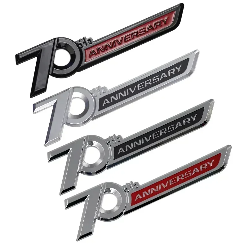 

New3D ABS 70th Anniversary Logo Car Side Fender Rear Trunk Emblem Badge Sticker Decals For Toyota Land Cruiser LC200 LC300 FJ200