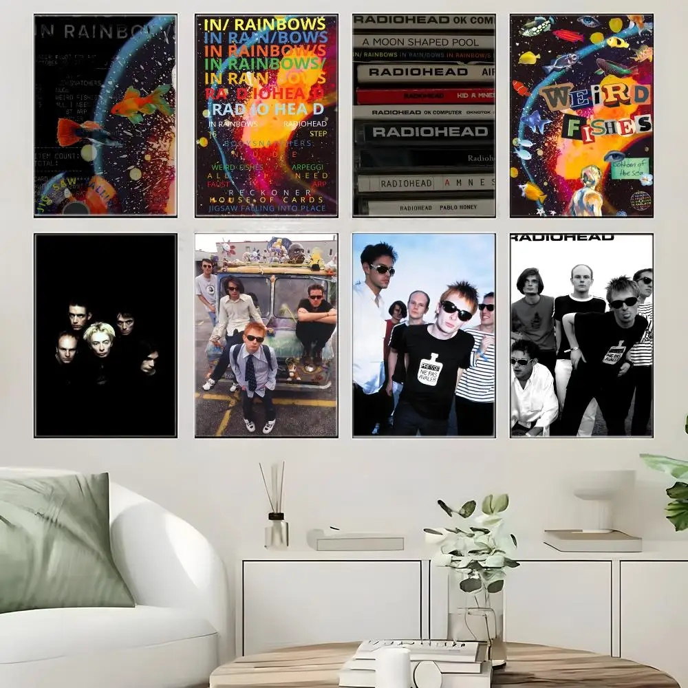 Art Rock R-Radiohead Poster  Self-adhesive Art Waterproof Paper Sticker Coffee House Bar Room Wall Decor