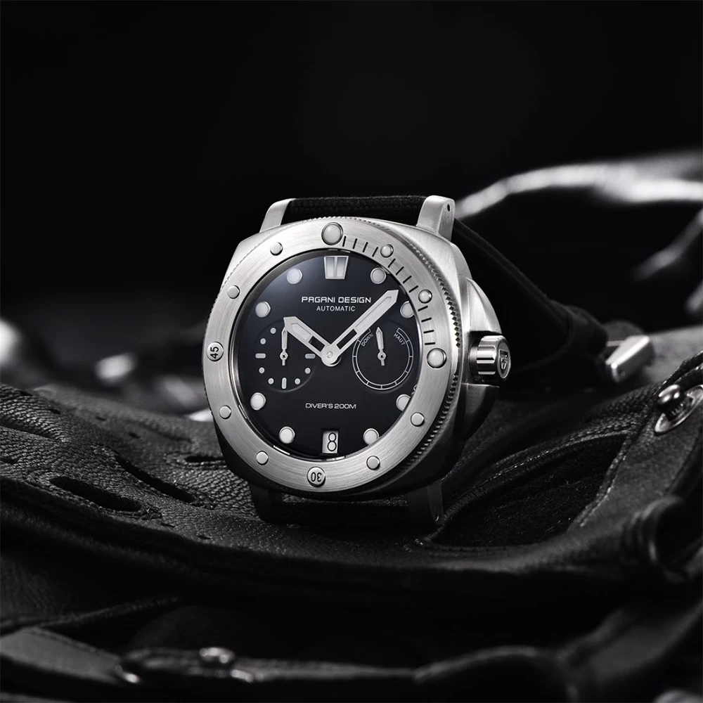 PAGANI DESIGN New Men's Mechanical Watch Top Luxury Men's Automatic Diver Watch 200m Waterproof Sapphire Glass Nylon Strap watch