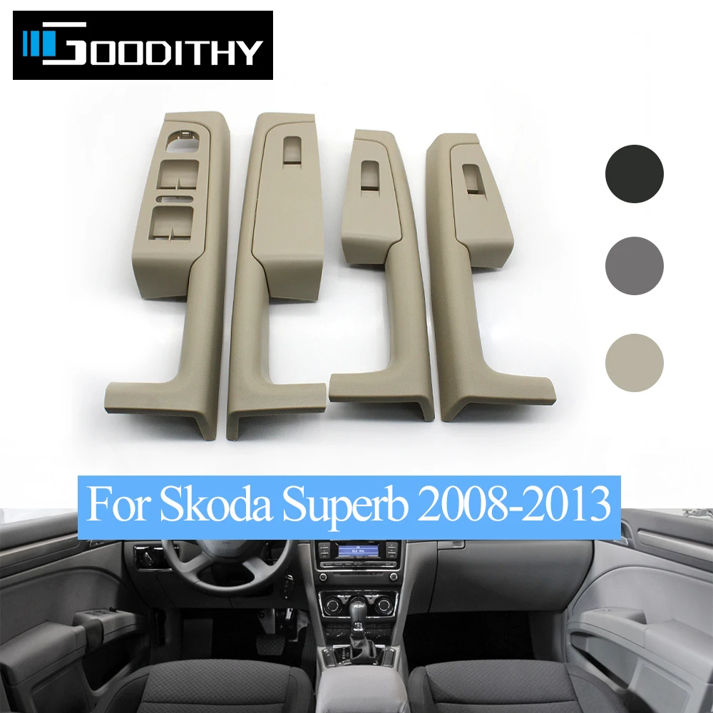 

Left Hand Driver Inner Front Rear Door Handle Armrest Frame Switch Control Panel Trim For Skoda Superb 2008-2013 3TD867157A