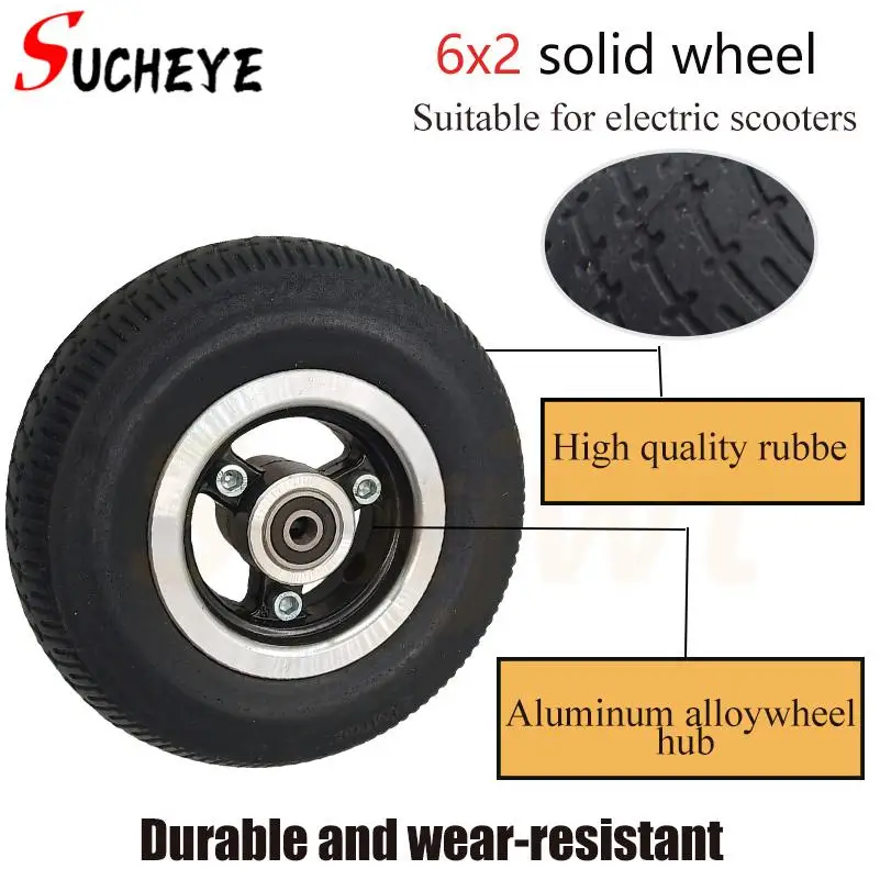 

6 Inch6X2 Inflatable Wheel for Mini Electric Scooter Trolley Thickened Wear Resistant