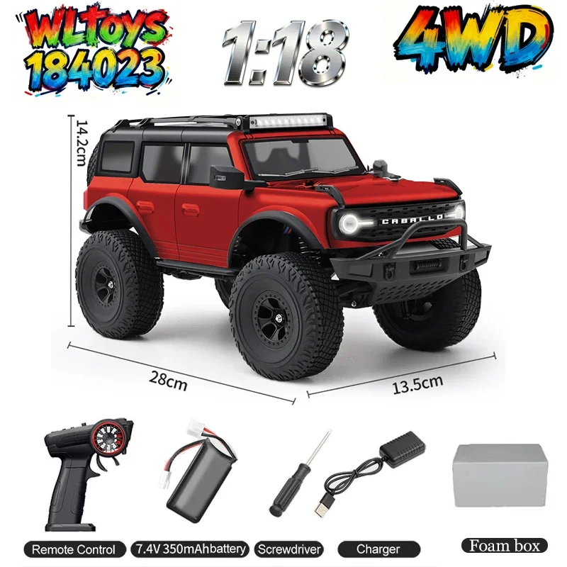 WLtoys 184023 1/18 Professional RC Car Off Road 4x4 Mechanical Gear Shifting Switch Between Low And High Speed Climbing Car Toy