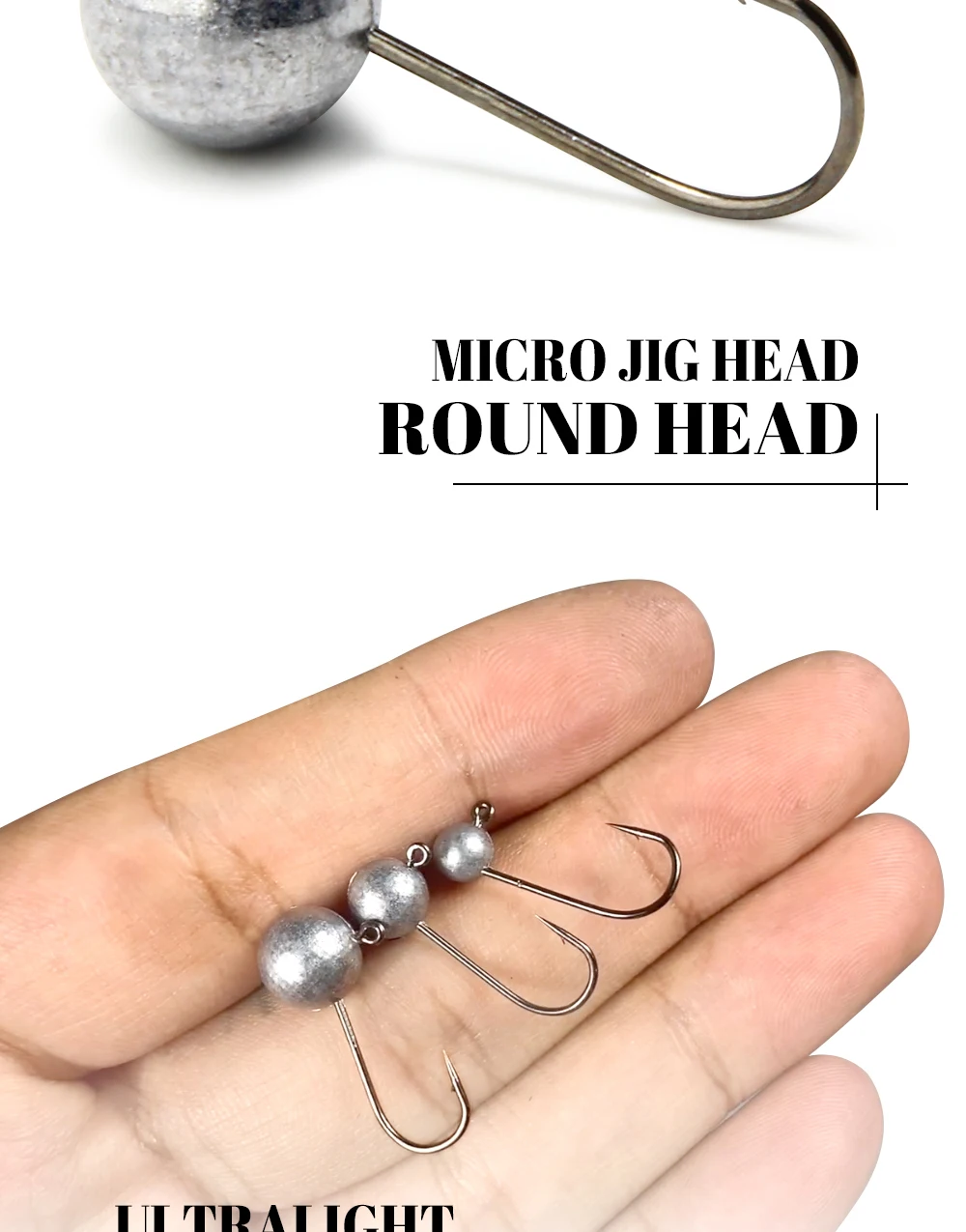 Palisander Runde Kugel Jig Kopf Haken Weedless Micro Ultraleicht Ajing Eis Angelhaken 0,8g/1,7g/3,5g Für Weiche Wurm Angelhaken Pesca – Detail 3