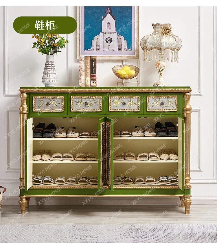 Service Wooden Shoe Cabinet Modern Green Minimalist Living Room Shoe Rack Organizer Salon Unique Zapatero Unique Furniture