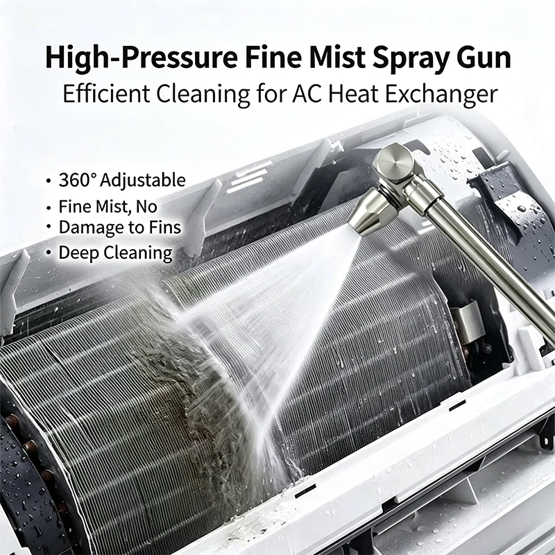 360° Swivel Elbow Nozzle Pressure Washer Extension Wand For Air‑Conditioner Cleaning Adjustable Multi‑Angle Rotating Spray Tip
