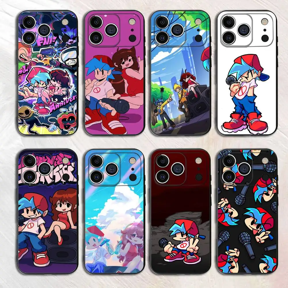 

F-Friday N-Night Funkin Silicone Phone Case For iPhone 17,16,15,14,13,12 X XS Plus Pro Max Shockproof Soft Cover