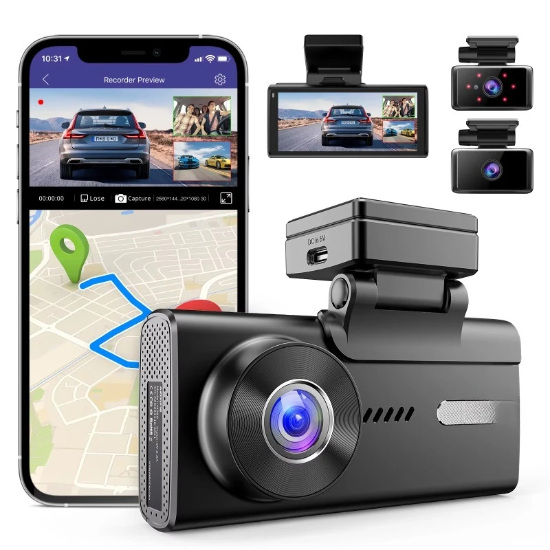 2025 azdome m580 5k twodash cam 5g wifi front and rear 4k car camera global positioning system sony imx415 chip g sensor video r