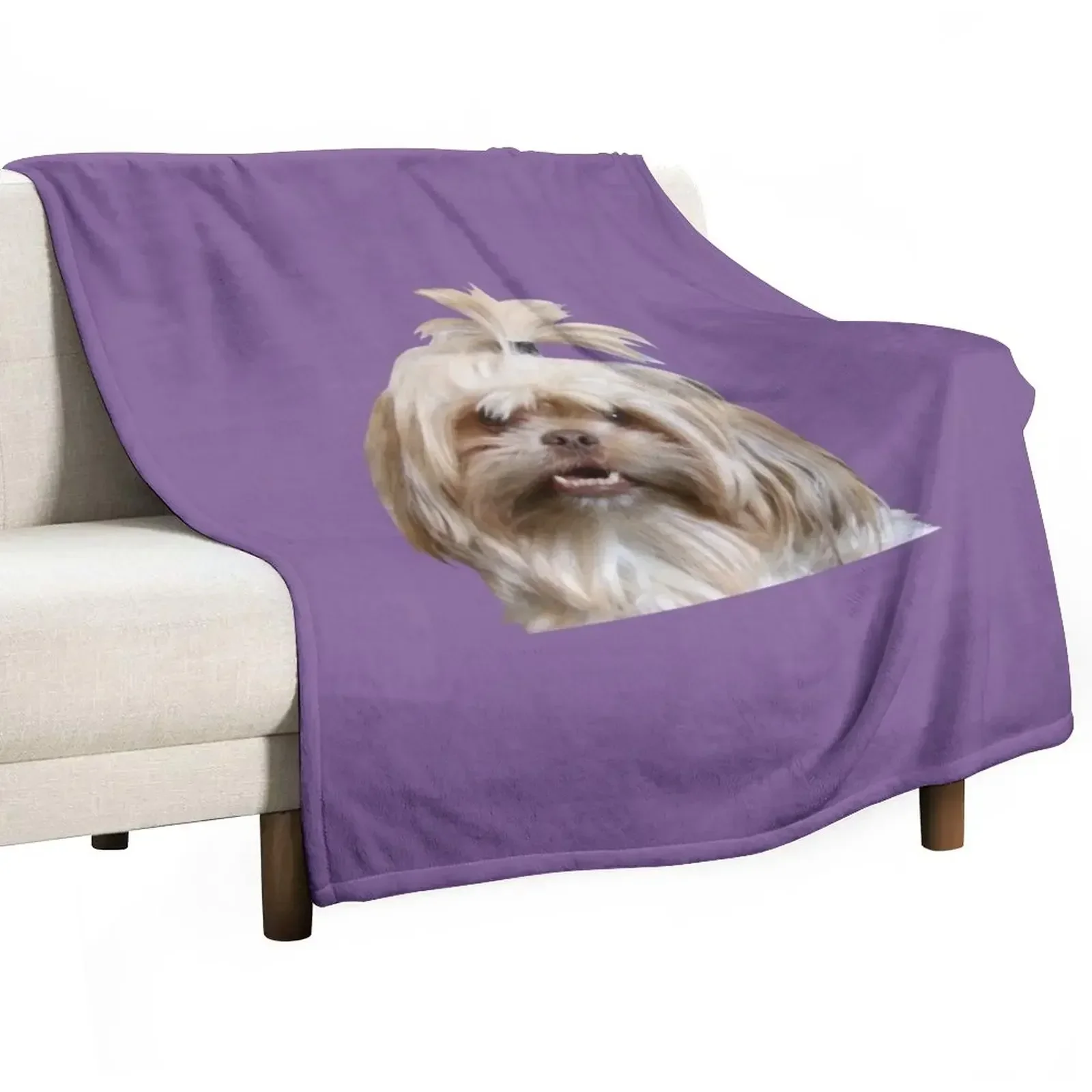 

Cute Shih Tzu Throw Blanket Blankets For Sofas manga Blankets