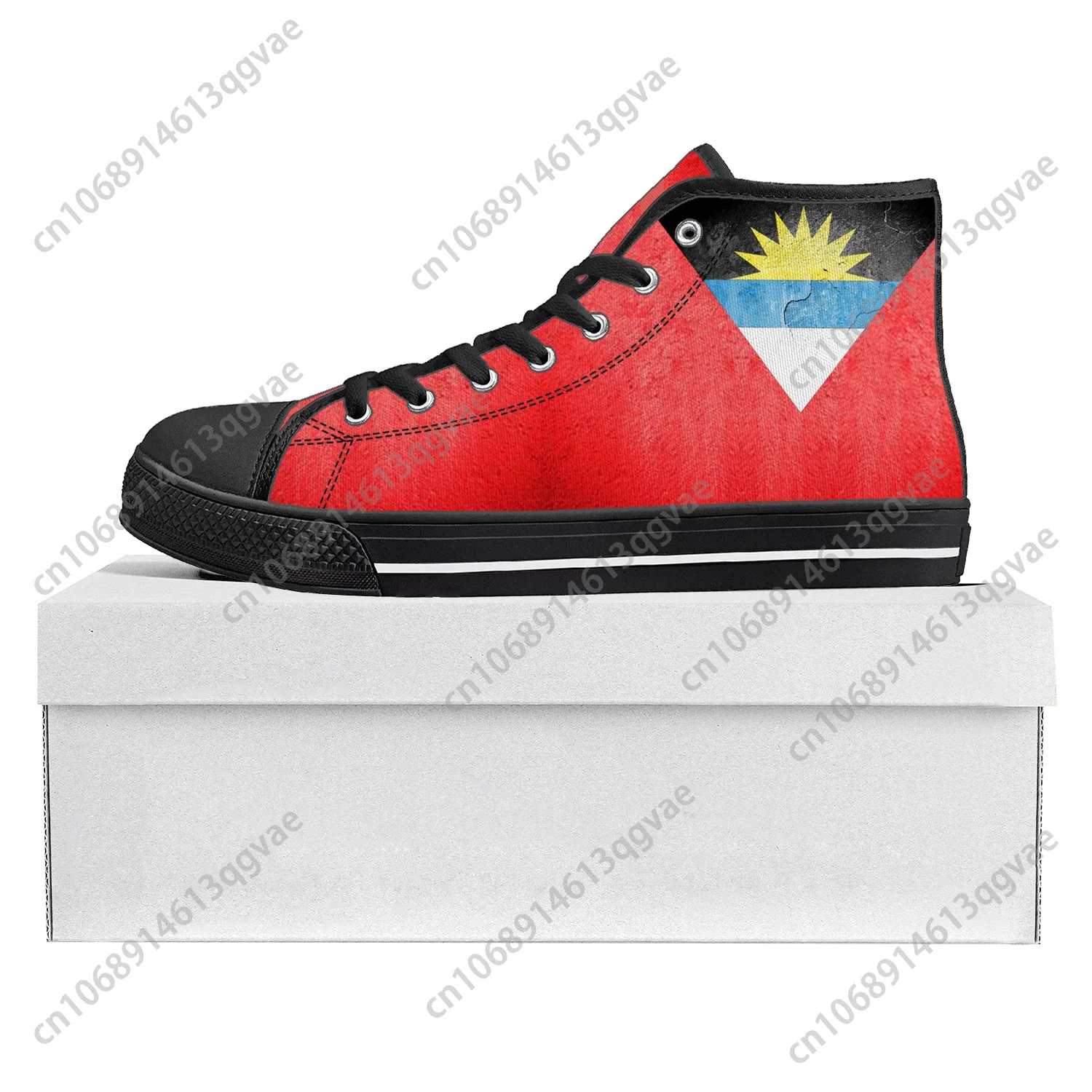 Antigua and Barbuda Flag High Top High Quality Sneakers Mens Womens Teenager Canvas Sneaker Casual Couple Shoes Custom Shoe