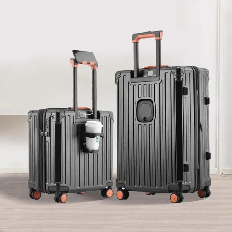 2024 New Multifunctional Travel Suitcase Carry On Luggage with Cup Holder Rolling Luggage PC Spinner Wheels Trolley Case