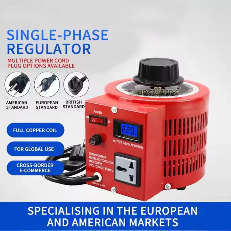 APS-1/2KVA Single-Phase Variable Transformer Voltage Regulator 0-300V AC Adjustable Power Supply 110/220V