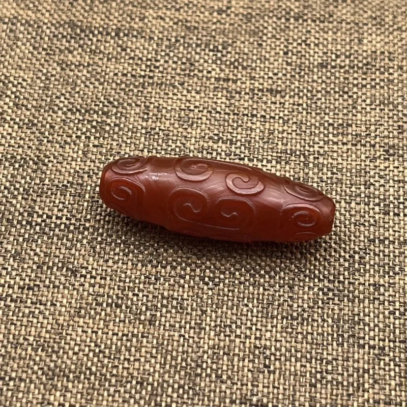 

Tibetan Boutique Red Paper Pattern Ruyi Dzi Beads Ethnic Style Beads
