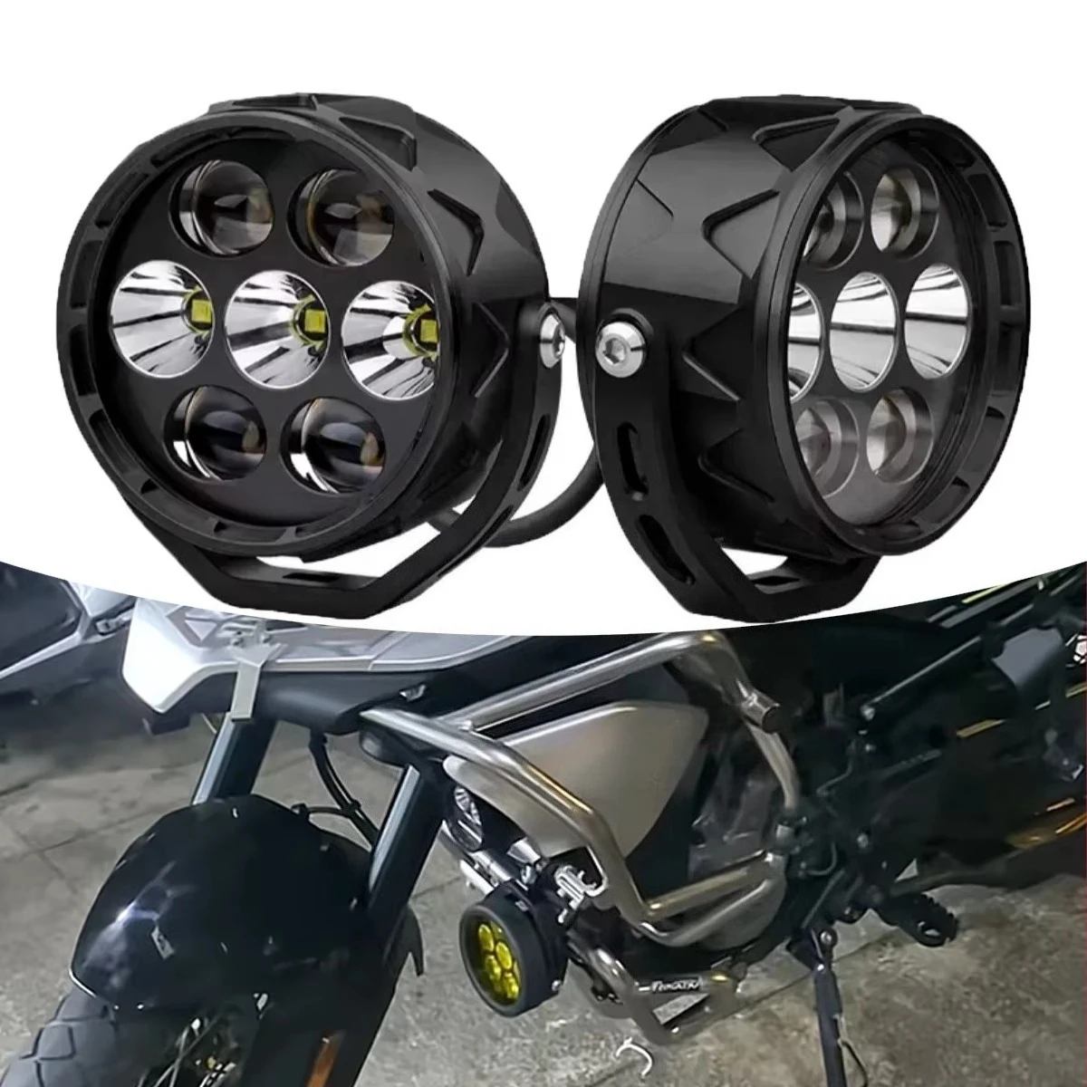 2025 Hot-Selling Super Bright 120W Fog Light Front Auxiliary Dual Spotlight for Motorcycle IPX8 Waterproof Flashing Function