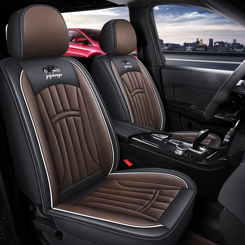 Front Double Seats, Luxurious Pu Leather Full-Cover Car Seat Covers, Universal, Comfortable, Breathable, Wear-Resistant, Suitable for All Seasons, Fits the Seats, 3D Wing Support, Enhances Driving Experience, Storage Pocket Design, Convenient Storage, Made of Multiple Composite Materials, Available in 4 Colors, Car Seat Cushion, Car Seat Cover, Suitable for Sedans, Suvs, Trucks and Other Models