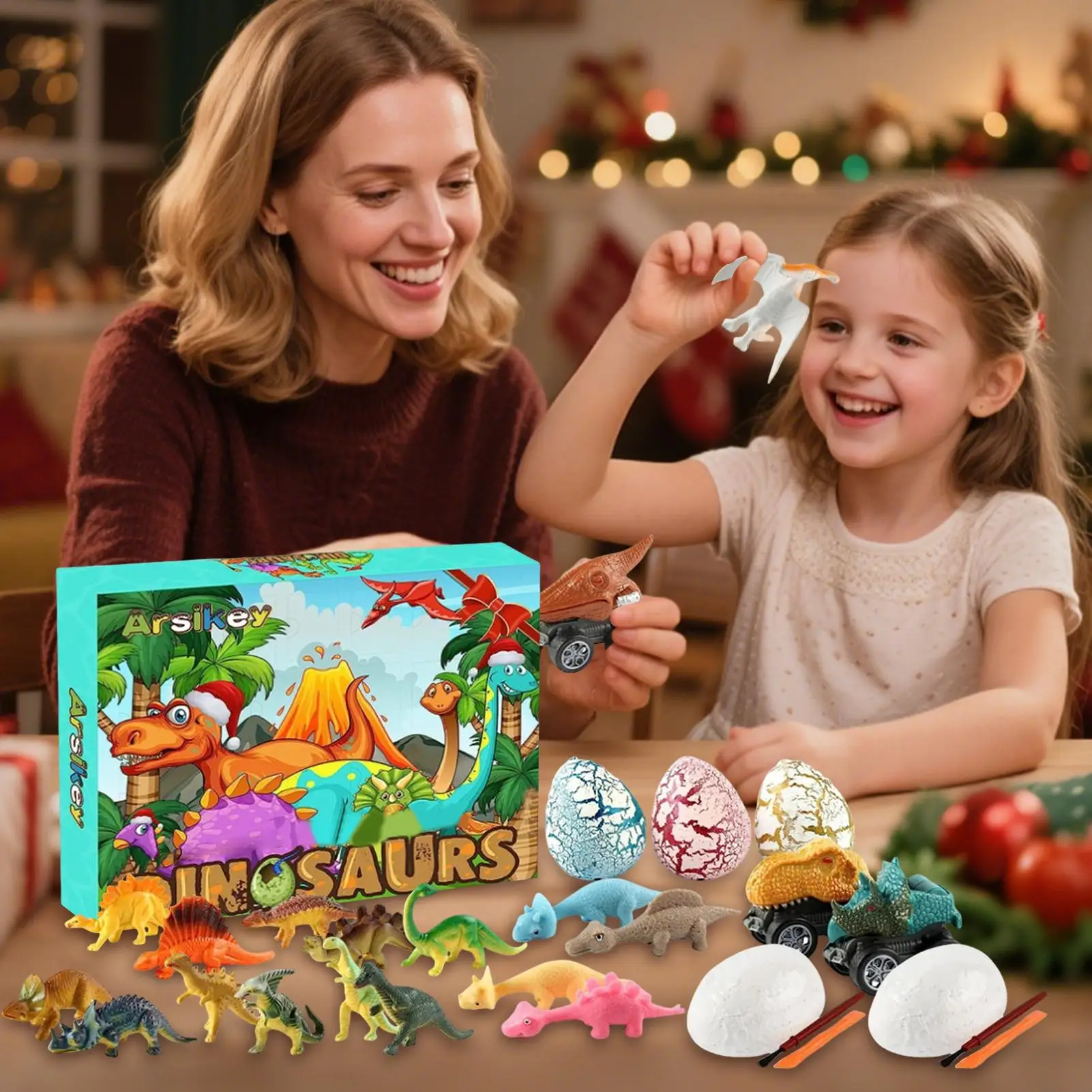 

Christmas Countdown 24 Days Dinosaur Advent Realistic Dinosaur Toys for Kids Christmas Play Collection Learning Party