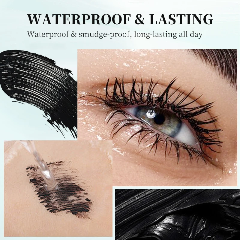 Long Lasting Black Mascara - Intense Length & Volumizing,Waterproof, mudge-Proof,Quick-Dry,Clump-Free,Curling Styling For Bold