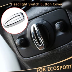 Chrome Car Head Light Lamp Switch Knob Cover Decoration Cap Trim Sticker for Ford Ecosport 2013 2014 2015 2016 2017 Accessories