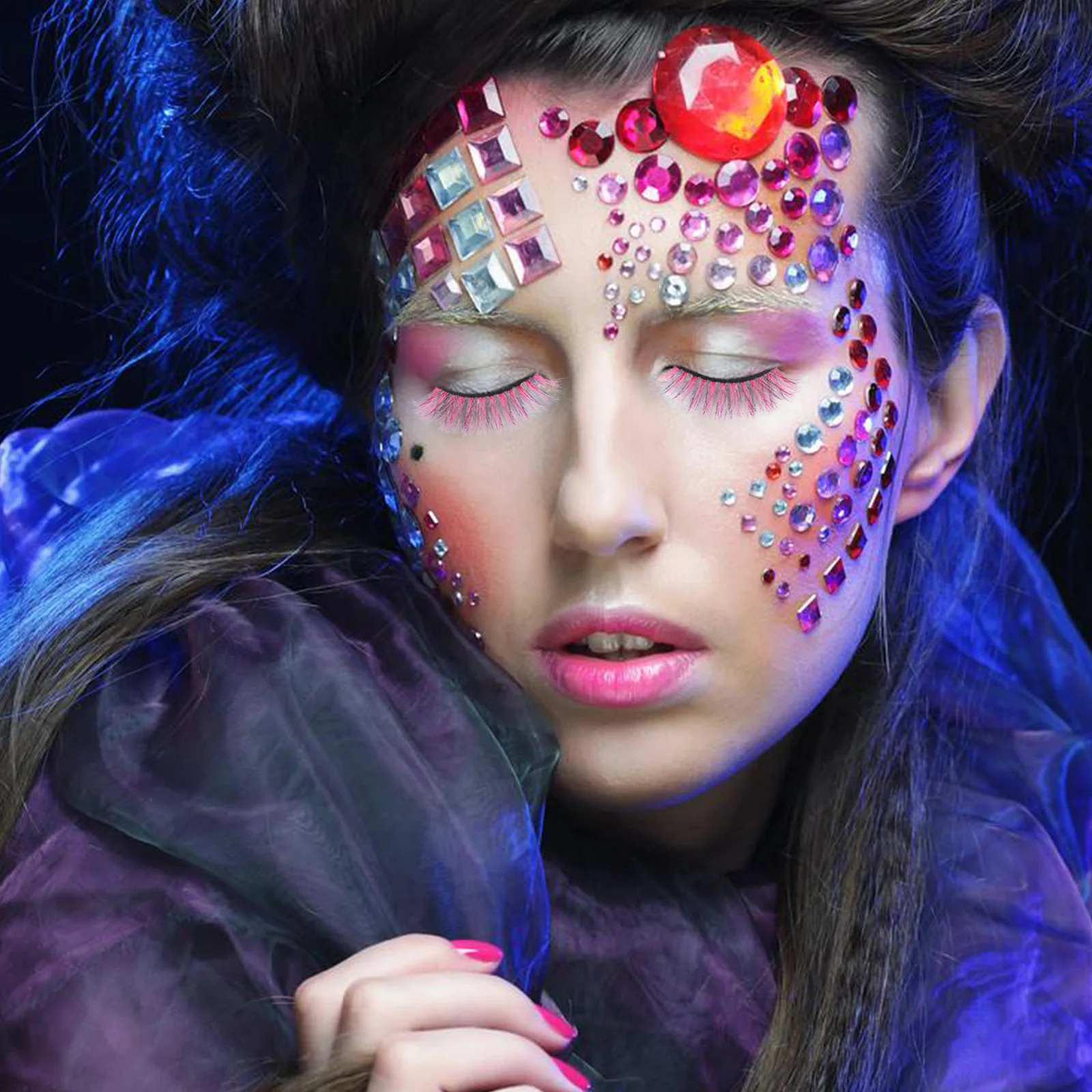 

10pcs False Eyelashes Dense Volume Faux Extension Makeup Women Long Thick Natural Colored Lashes Photography Party Daily