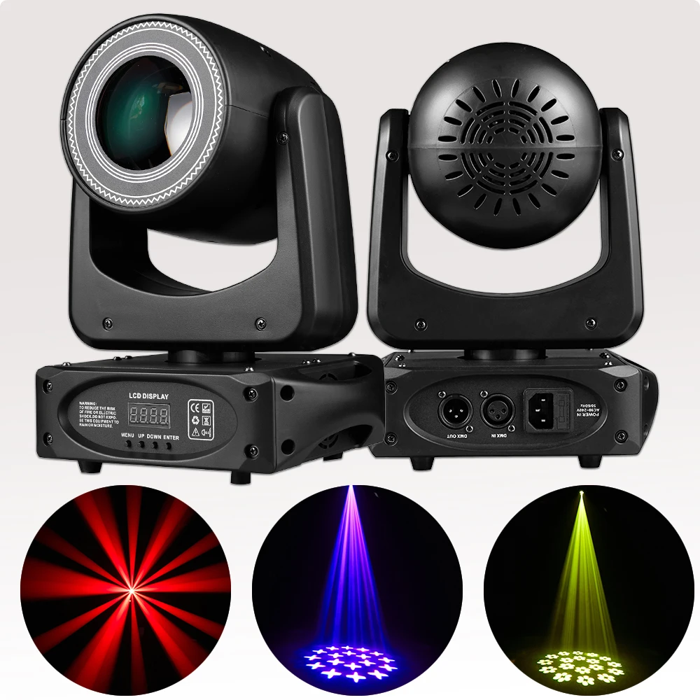 

Mini LED Moving Head Light 100W 120W Beam+Spot+18 Rotating Prisms Dj Dmx Stage Effect Lighting Disco Bar Equipment Concert